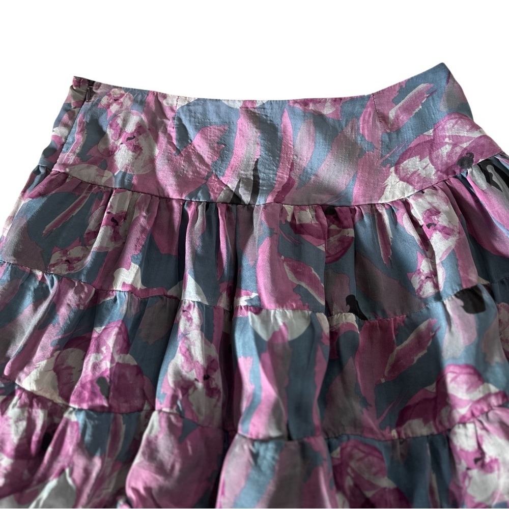 Vintage Silk Floral Purple Skirt - Picture 8 of 9